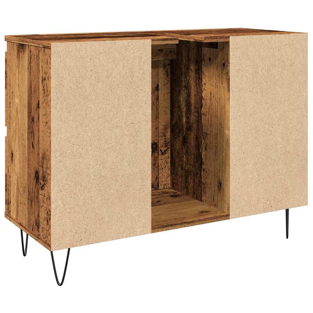 Armario de baño madera vieja 80x33x60 cm madera ingeniería L235