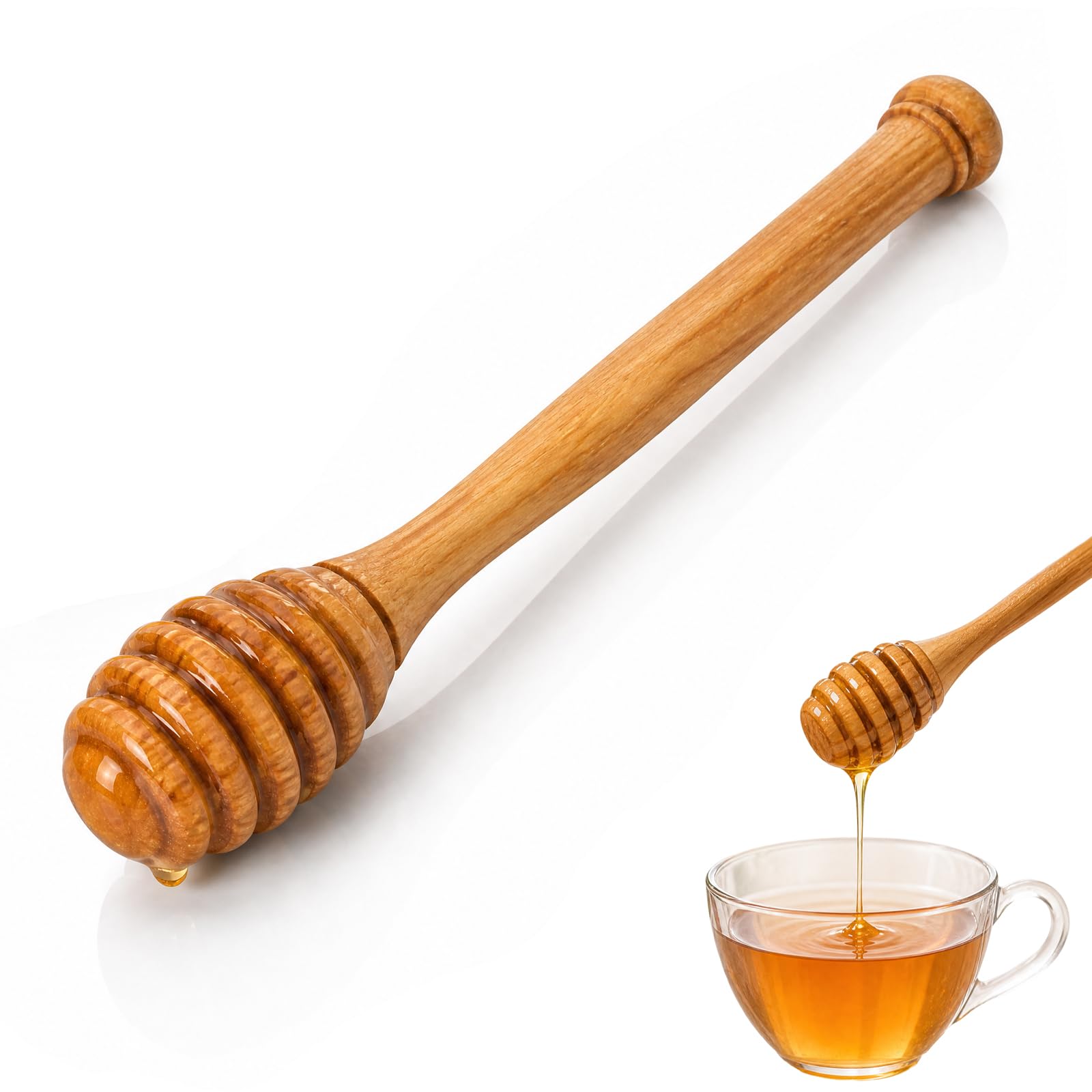 Natural Olive Wood Honey Dipper, 6.3 in Honey Spoon, Mini Honeys Sticks