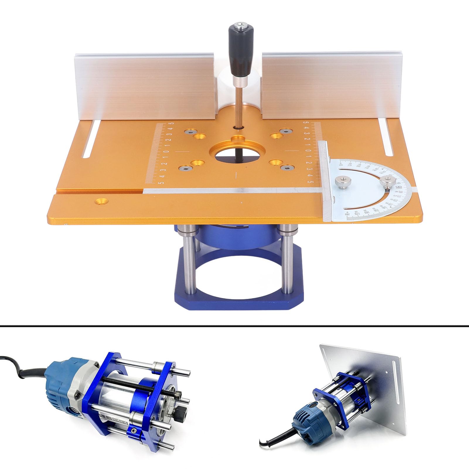 Base de elevación invertida para carpintería Enrutador eléctrico ajustable Sistemas de elevación de mesa Ranurado Recorte de espiga para mesas de trabajo Carpintería Aleación de