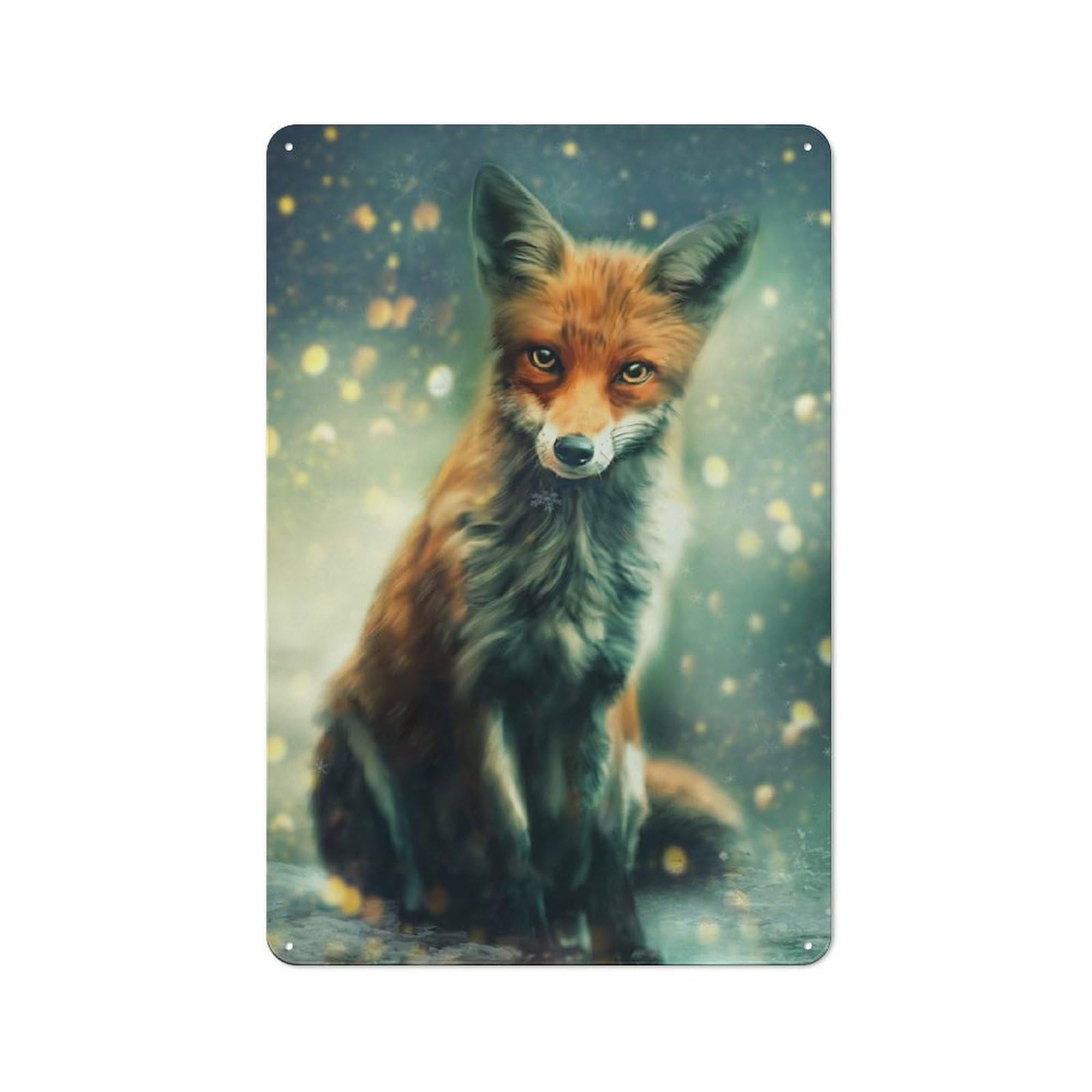 Junmoney Mr Fox Retro Metal Wall Sign 30X20cm With For Living Room Wall, Housewarming Wall Decor For People Furnishing Living Room