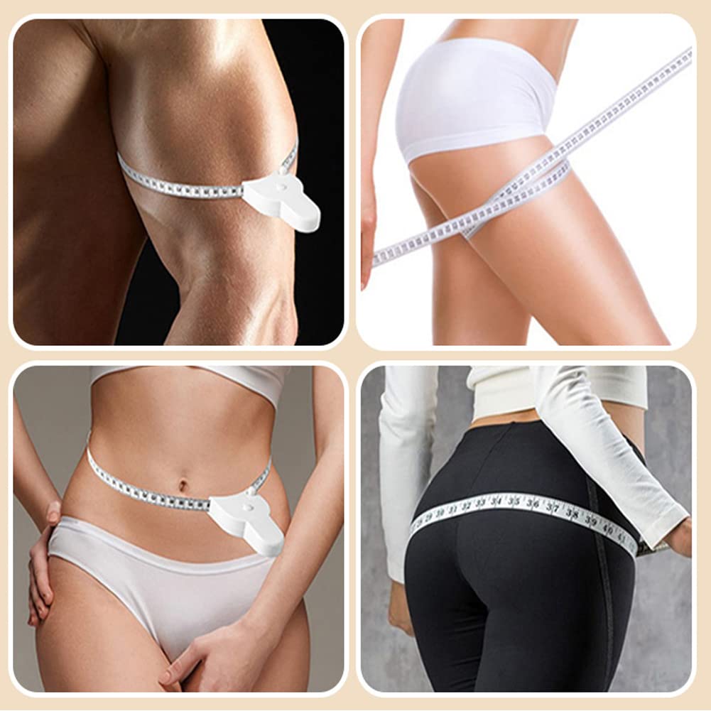 Retractable Waist Body Tape Measure 150cm/60 Inches White ABS Plastic Inch/Metric for Body Measurements and Weight Loss 1 Pcs