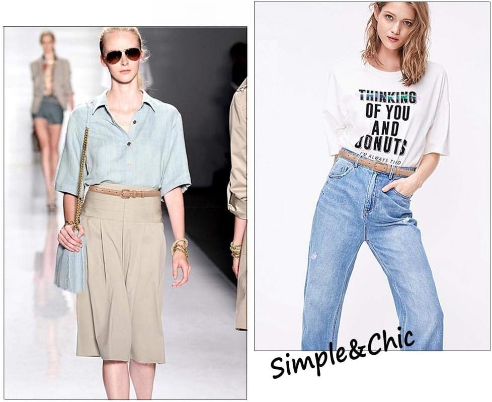 Women's Trendy Genuine Leather Belt Skinny Waist Belt for Jeans2