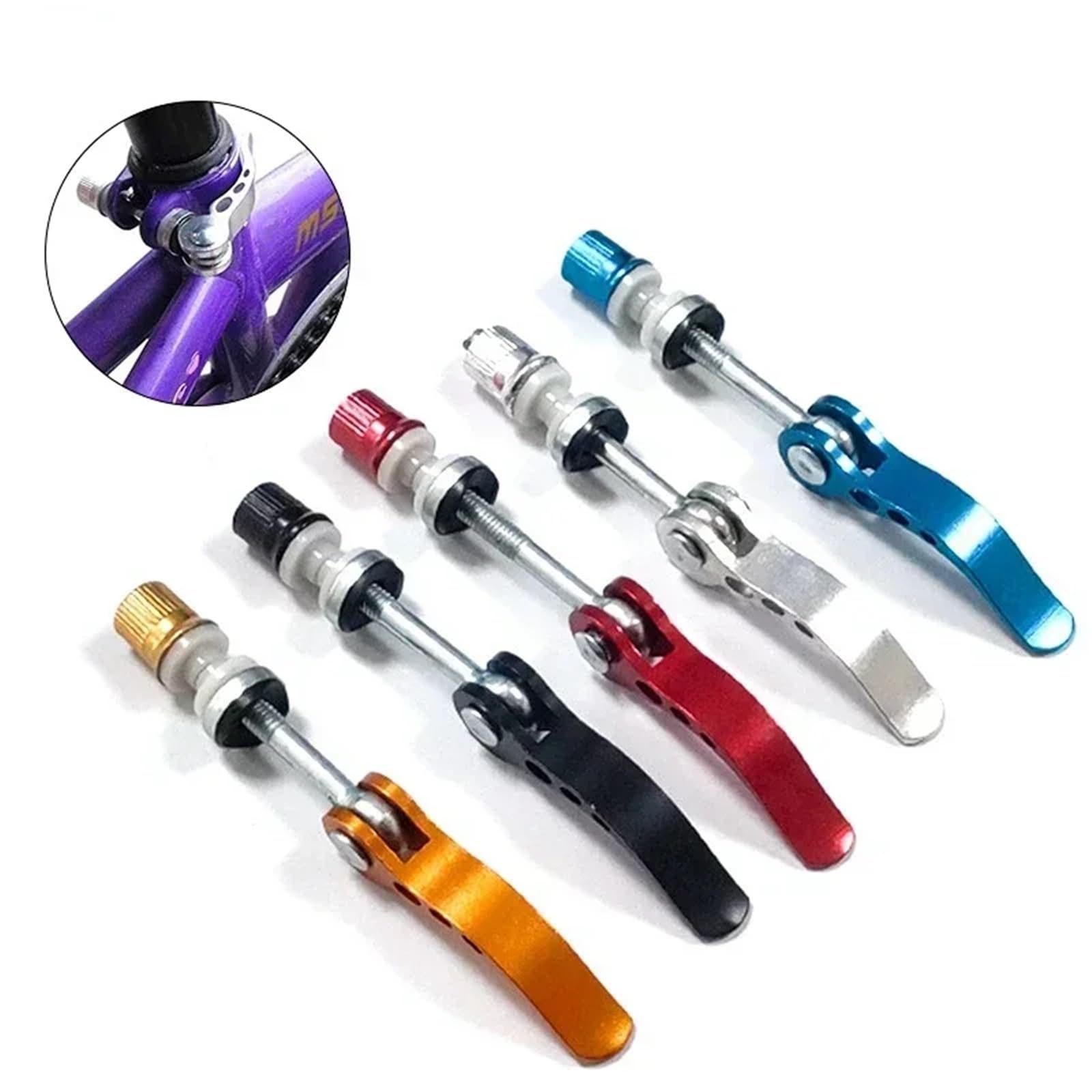 Vite a sgancio rapido per morsetto sedile 5 Pezzi Vite Di Serraggio Del Tubo Sella Della Mountain Bike Leva Sgancio Rapido For Montaggio Universale Design(5pcs Gold)