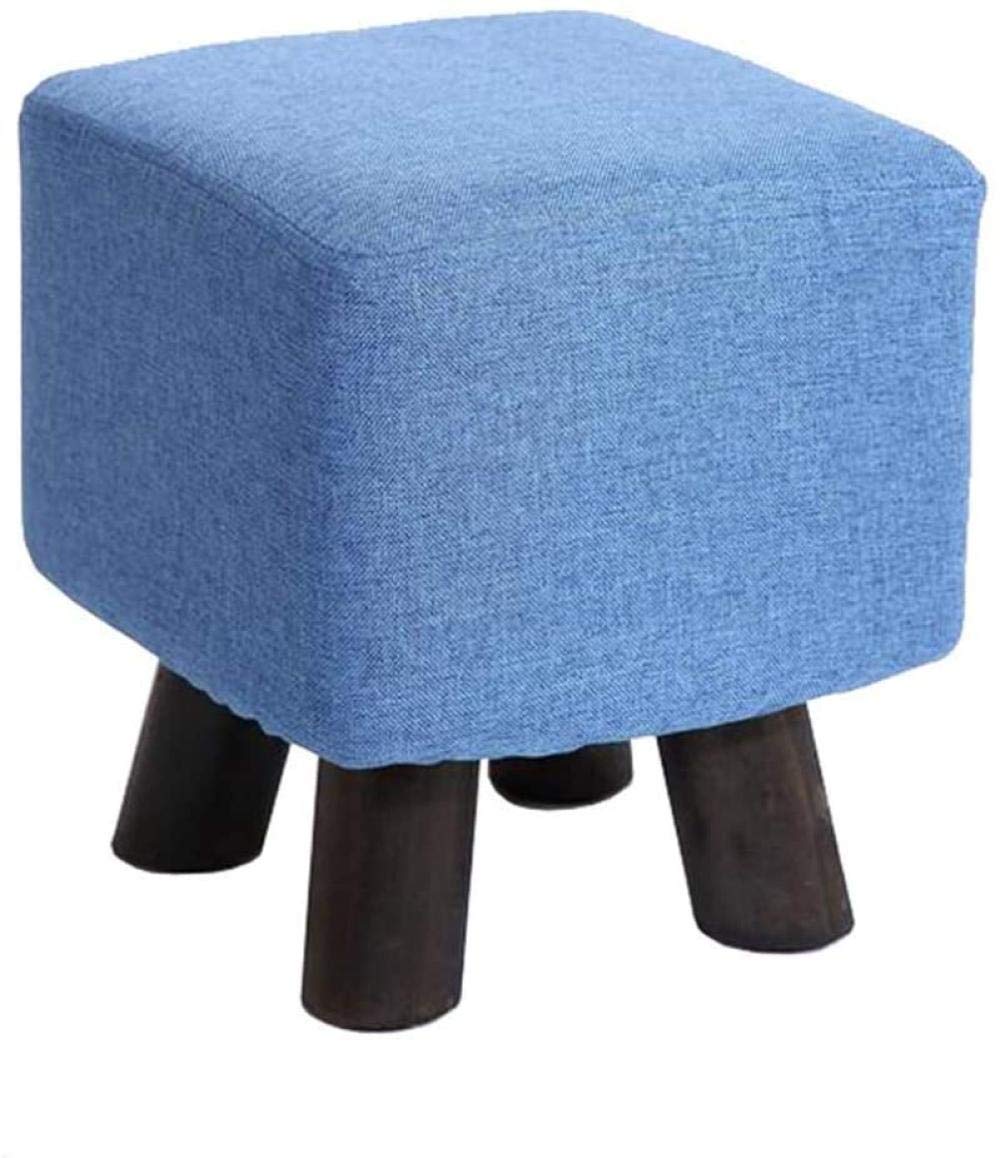 Pouf de siège rembourré en lin lavable et pieds en bois stable