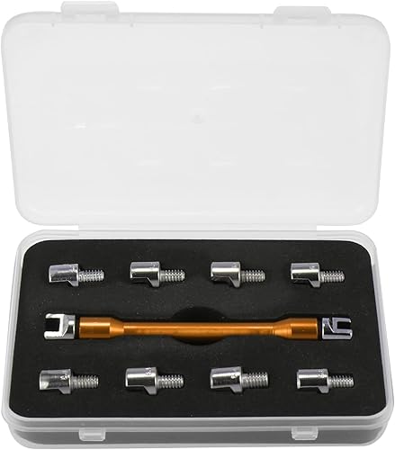 Motoforti 5.0-6.8 Llave de radios de rueda de motocicleta universal Kit de llave inglesa CNC herramienta de reparación tono dorado