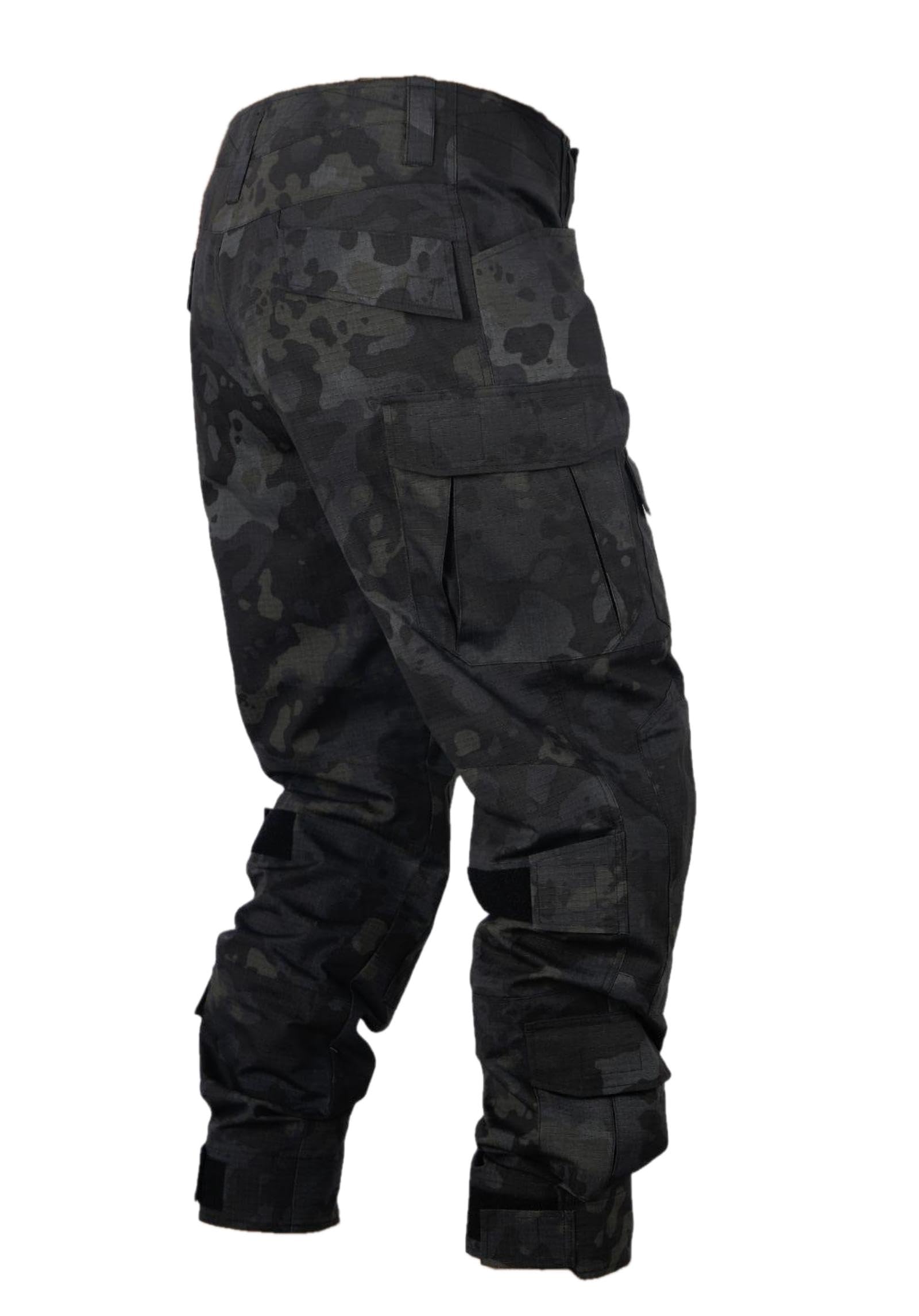 Pantaloni cargo tattici mimetici da uomo, pantaloni da lavoro ripstop per escursioni all'aperto, con tasche multiple, senza cintura, senza ginocchiere