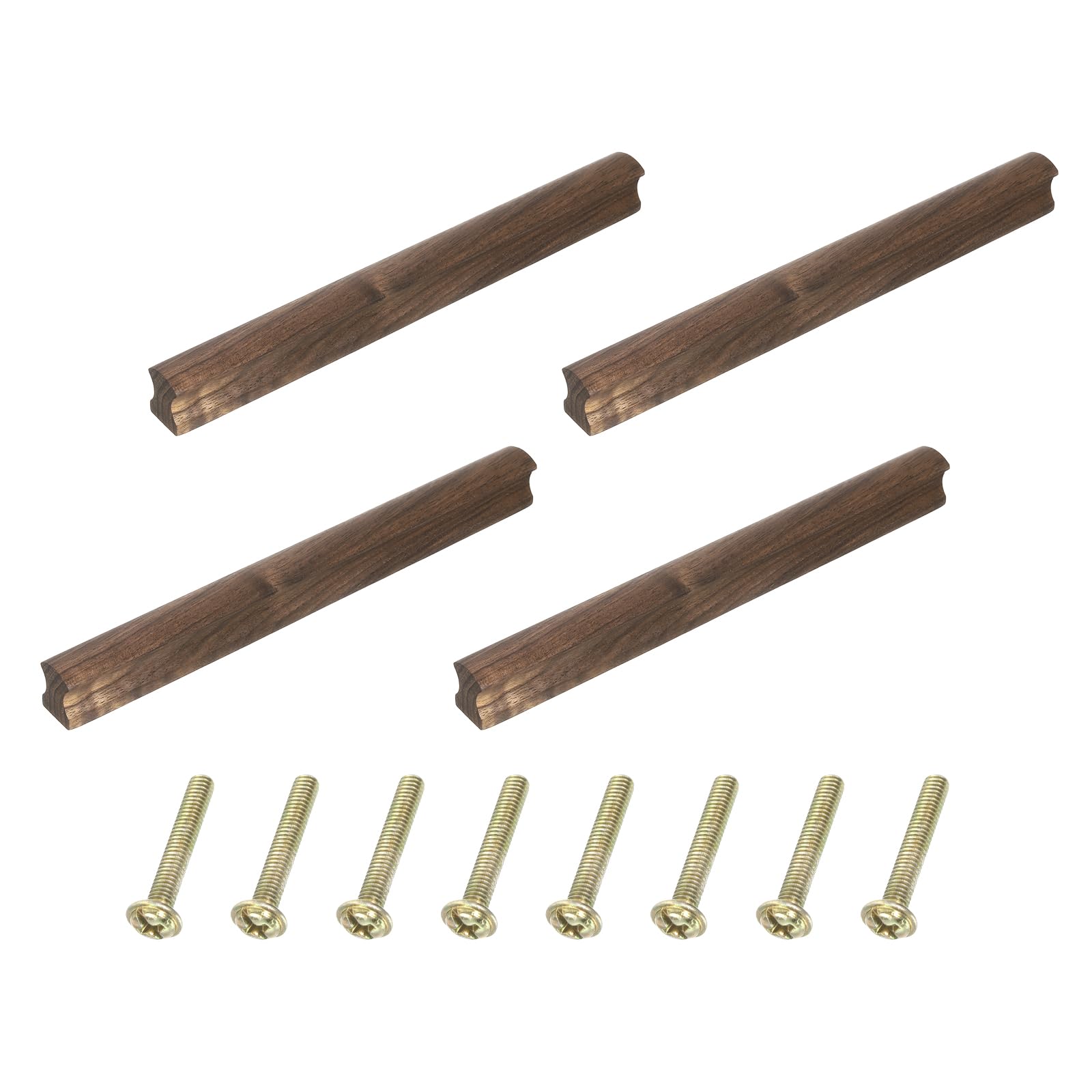 Tiradores de madera de nogal de 192 mm entre agujeros en color negro para muebles