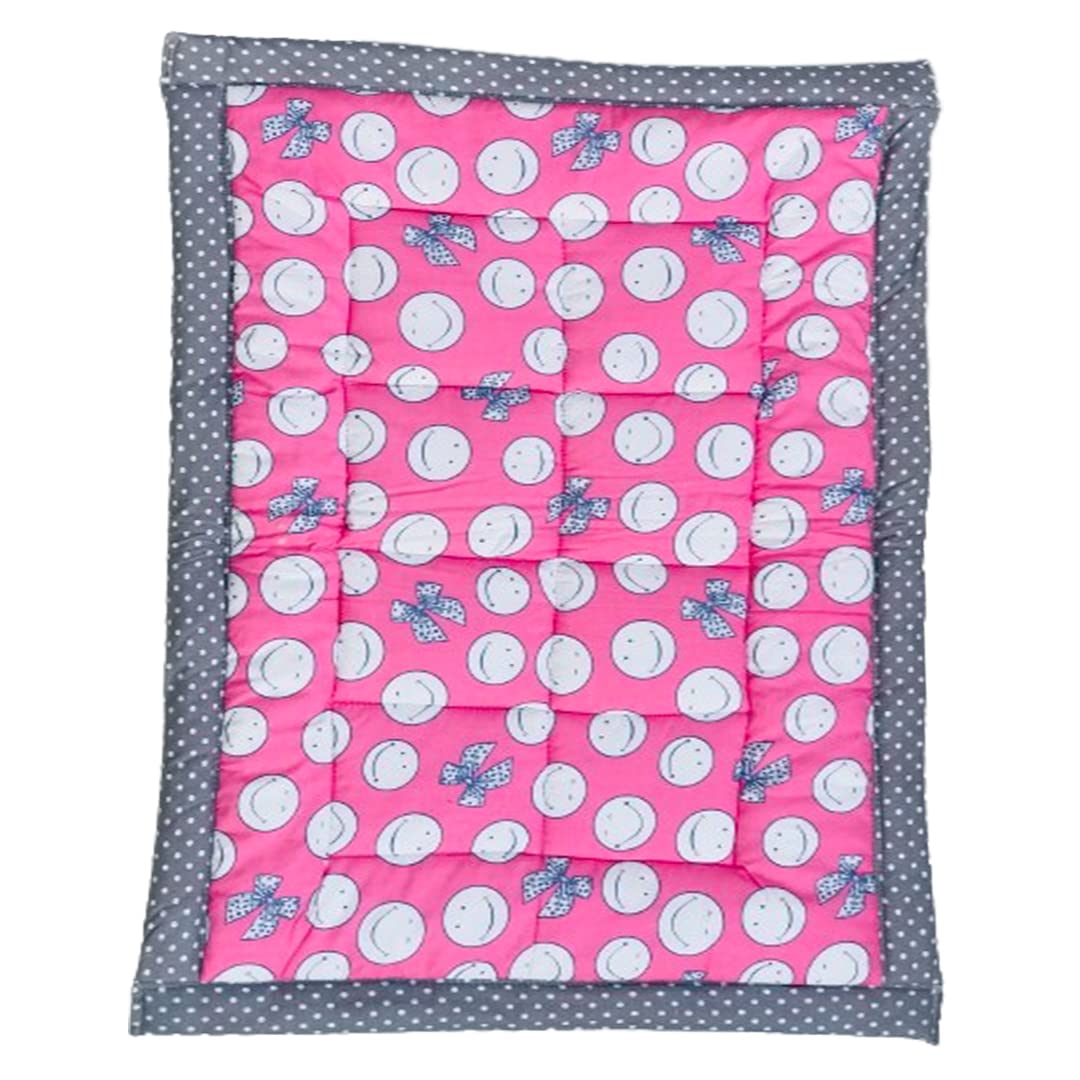 RURIBOSY| Bedding Mattress for Cotton,Baby Sleeping Bed Set Godari Baby Cradle Bed |Sleeping Mat |Multi Purpose Cushioned Bed | Made with Pure Cotton | Age(0-1YR) (Pink)