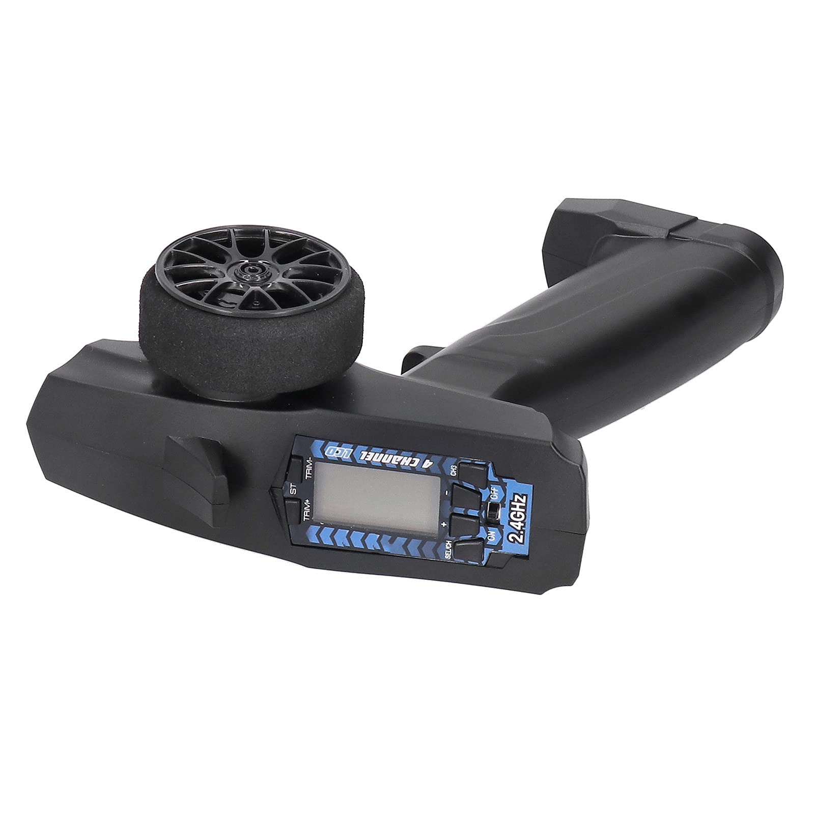 Cosiki Nadajnik Zdalnego Sterowania Mini RC, Wielofunkcyjny Wyświetlacz LCD 2,4G z Ostrzeżeniem o Niskim Stanie Baterii, dla łodzi RC Car Boat 3-kanałowy, 15 Pamięci Modeli