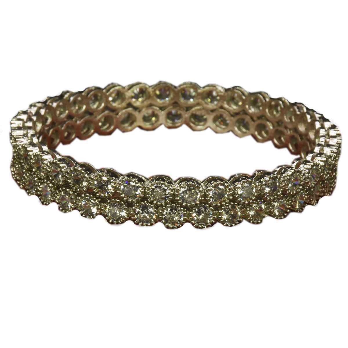 Trendy Silver Plated American Diamond Bangles - 2.4 Size (B0834ZHVH6) Amazon Price History, Amazon Price Tracker