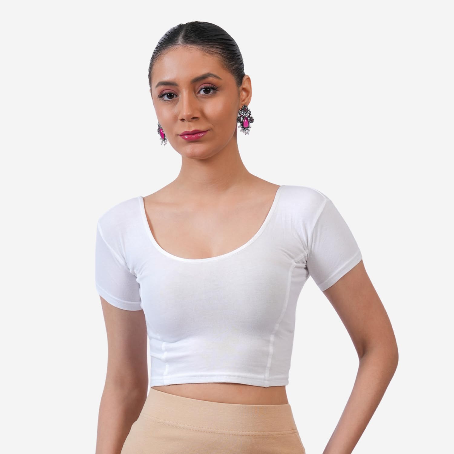 bonjour Women’s Short Sleeve Stretchable Readymade Saree Blouse for Festive, Wedding Comfortable Fit-picture-33