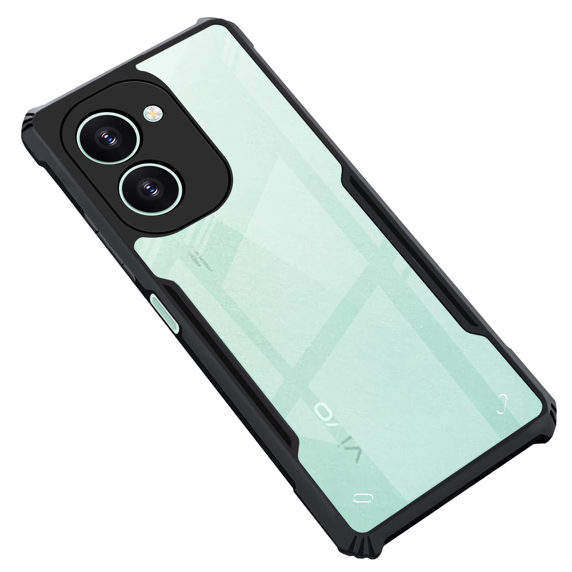 CEDO Vivo Y18 / Y18e / Y03 / Y28s (4G) Back Case Cover | Camera Protection Shockproof Bumper-Edge | Acrylic Crystal Clear 360 Degree Protection TPU+PC | Transparent Eagle Back Case Cover (Black) (B0D4VFZGMZ) Amazon Price History, Amazon Price Tracker