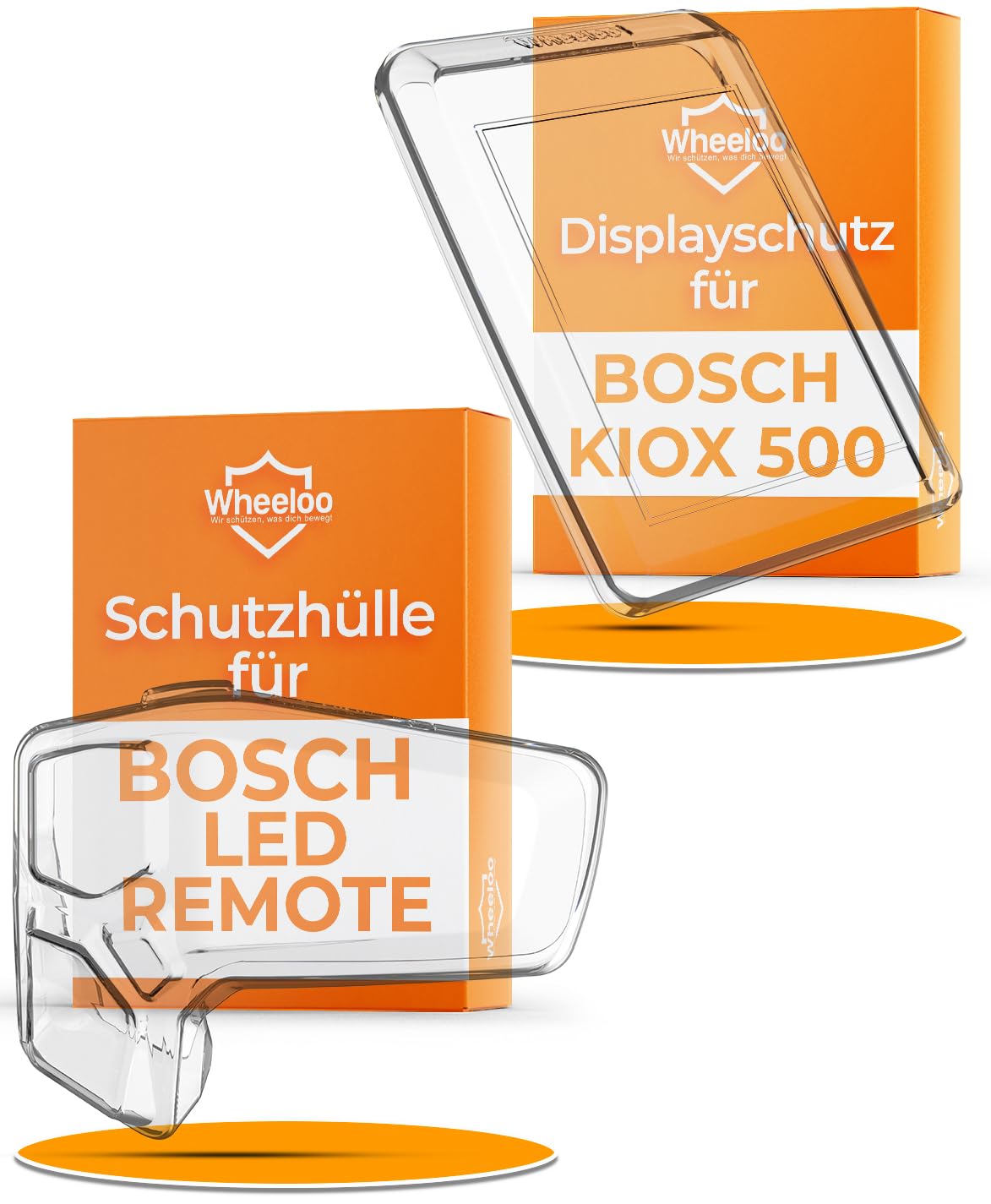 2er Set Ebike Displayschutz für Bosch LED Remote & Kiox 500 I Display Schutzhülle I E Bike Abdeckung wasserabweisend I transparente Schutzhüllen I E-Bike Zubehör Regenschutz Hülle Fahrrad I WHEELOO