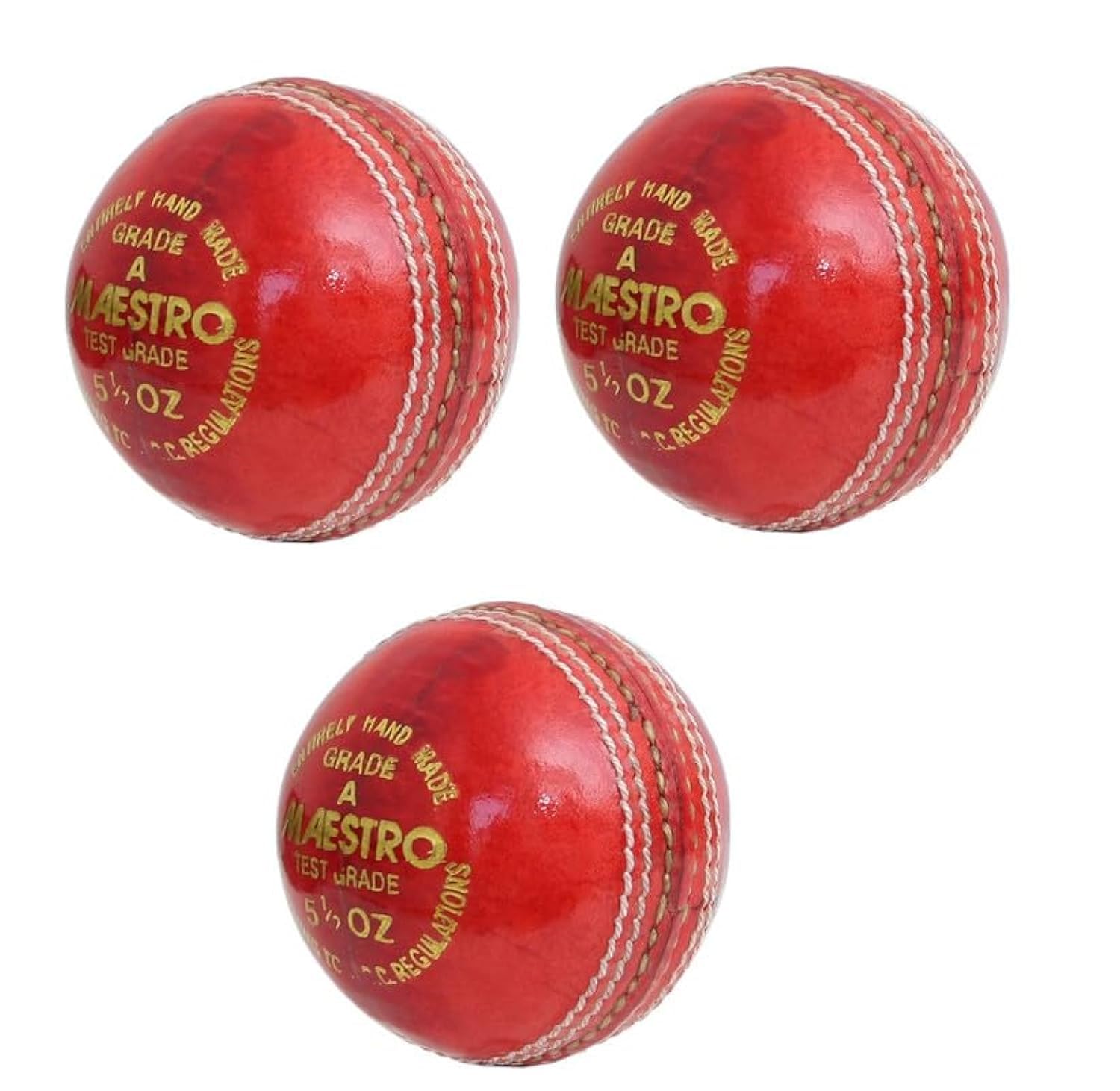 CW Maestro Red Cricket Ball 4Piece Cork Balls Cricket Set Pack of 3 Seasoned Cricket Leather Ball Youth - Adult Weight 156gm (B08FJCD3VV) Amazon Price History, Amazon Price Tracker
