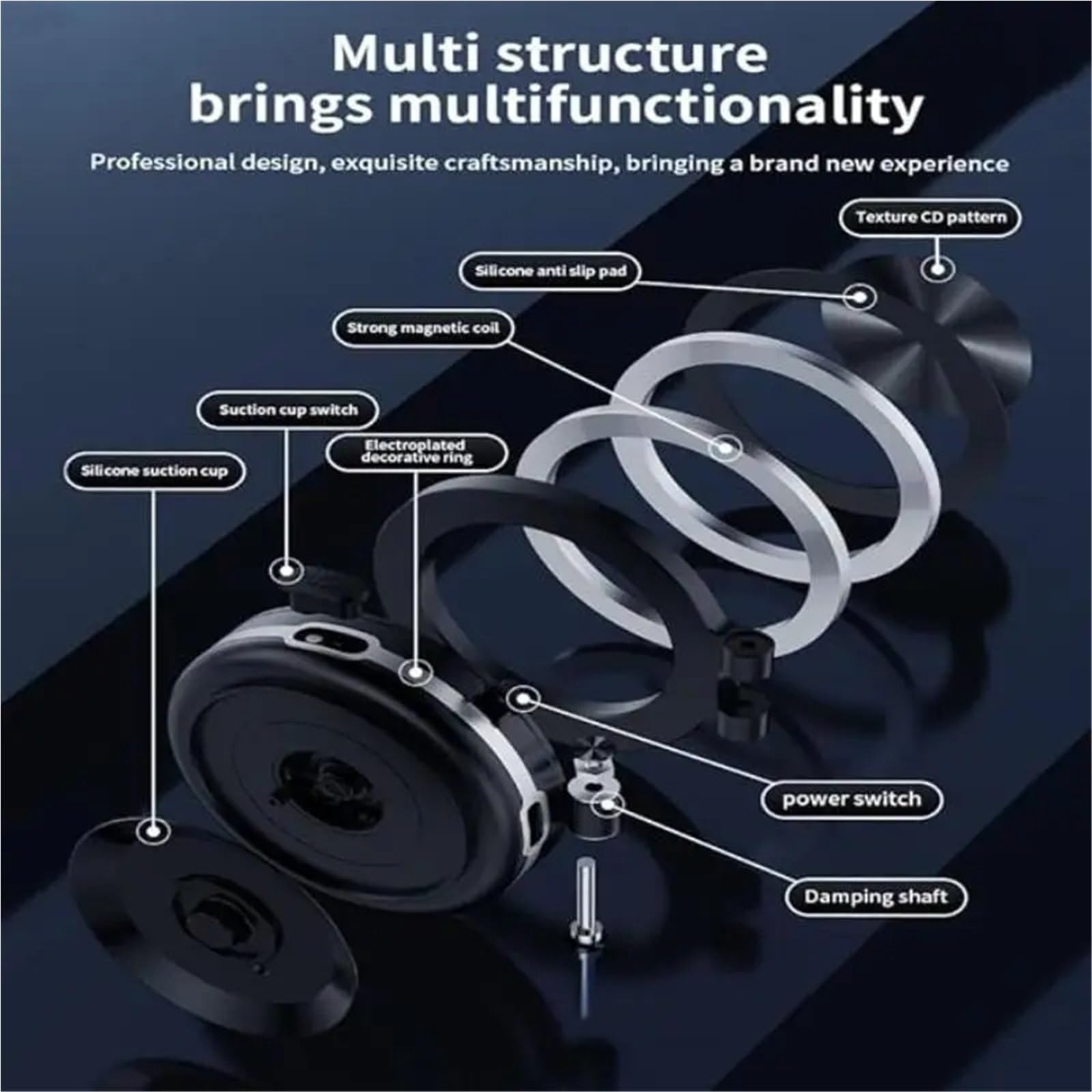 Accesorios Coche Porta Smartphone Supporto Magnetico per Telefono da Auto - Supporto a Ventosa Girevole a 360° con Forte Assorbimento Magnetico