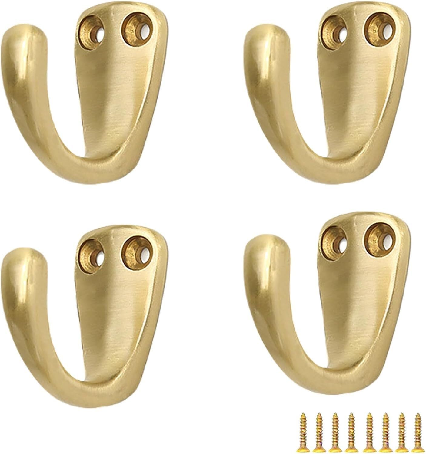 PAQWTYB Hooks, Heavy Duty Vintage Pure Copper Hanger Hook 4 Pack