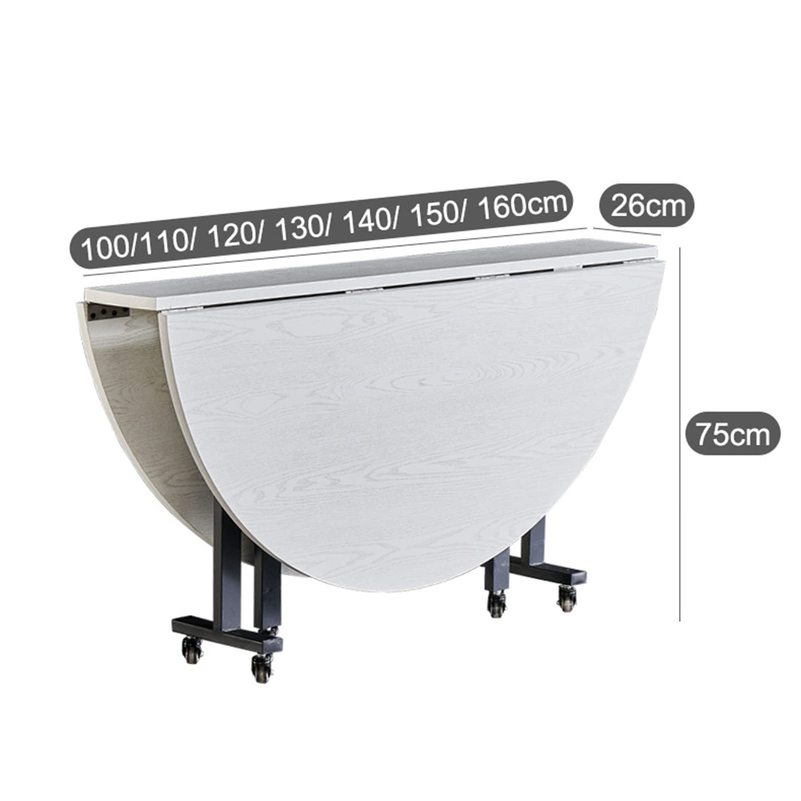 Heavy-Du - Tavolo da cucina pieghevole con ruote, 1 m, salvaspazio, portatile, per casa, magazzino, design versatile e facile da spostare