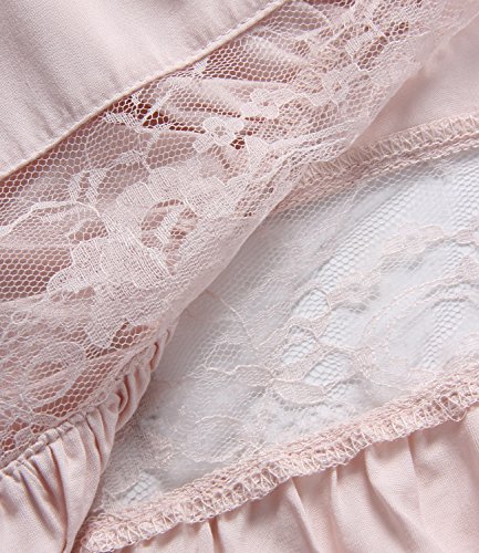 Latuza Women's Sleepwear Off The Shoulder Victorian Nightgown, Pink, X-Large - Thumbnail 7