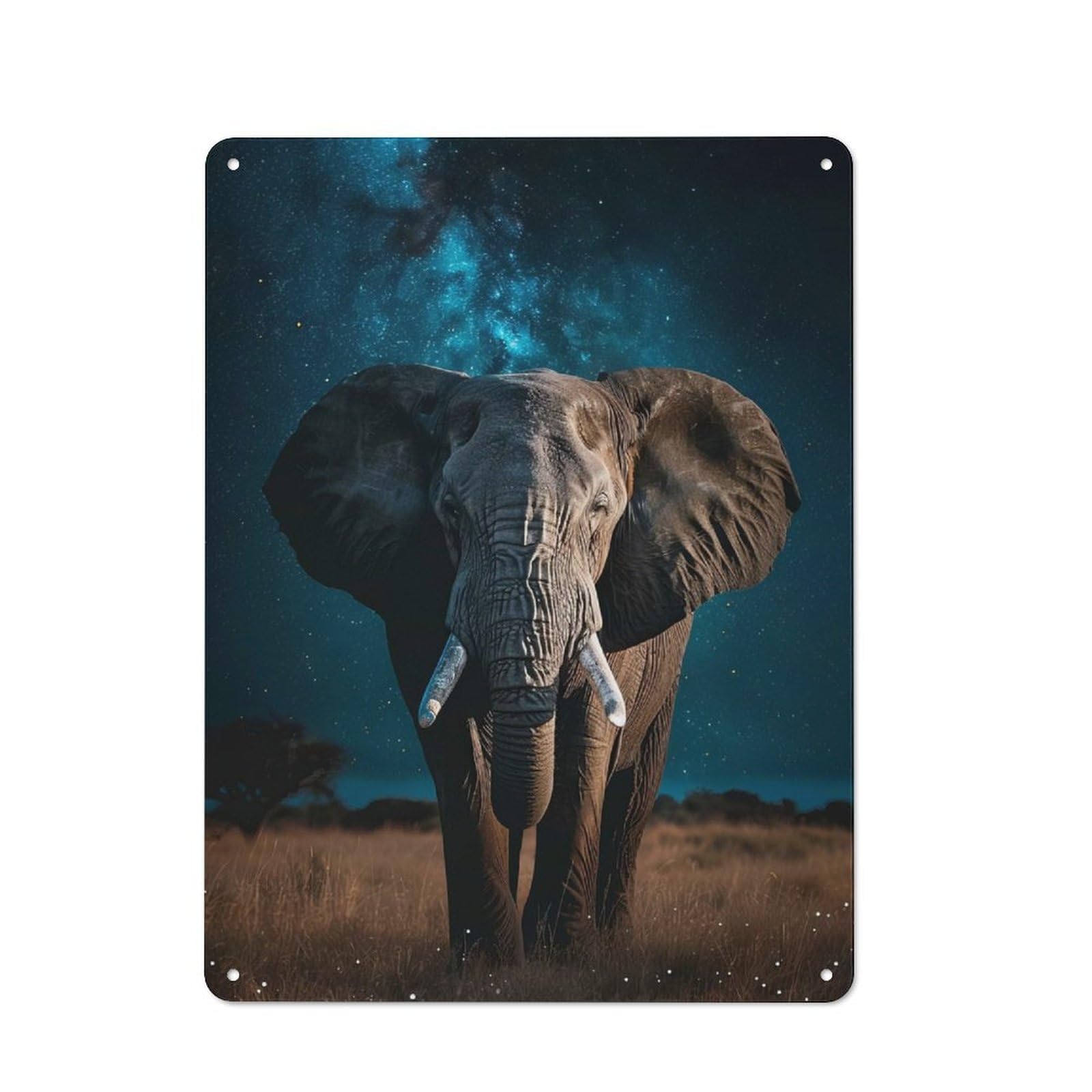 Elephant in The Night Vintage Metal Wall Sign 40x30cm for Café Or Restaurant, for Metal Sign Collectors, for Garage And Workshop Walls