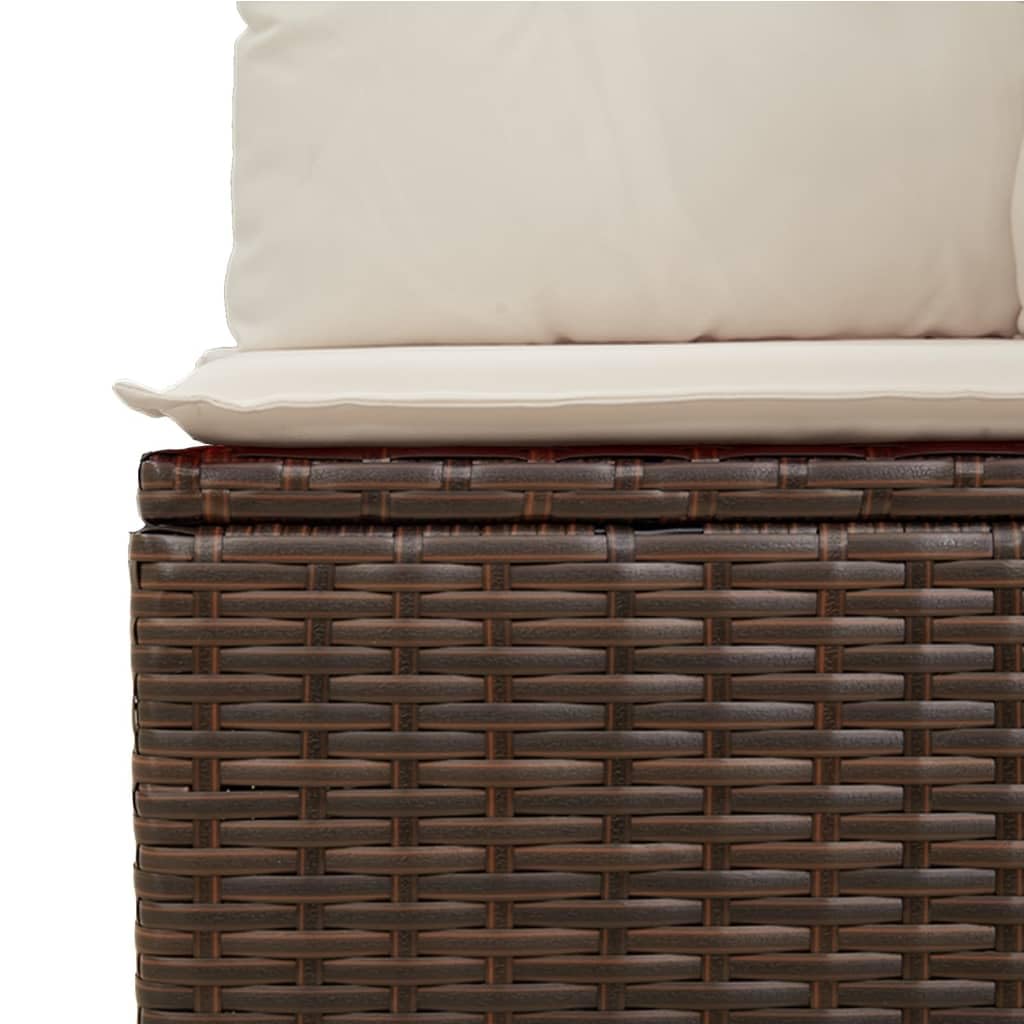 Set Divani da Giardino 7 pz con Cuscini Marrone in Polyrattan Resistente ai Raggi UV Ideale per Terrazza, Patio, Veranda, Balcone e Esterno, Design Modulare e Facile da Pulire