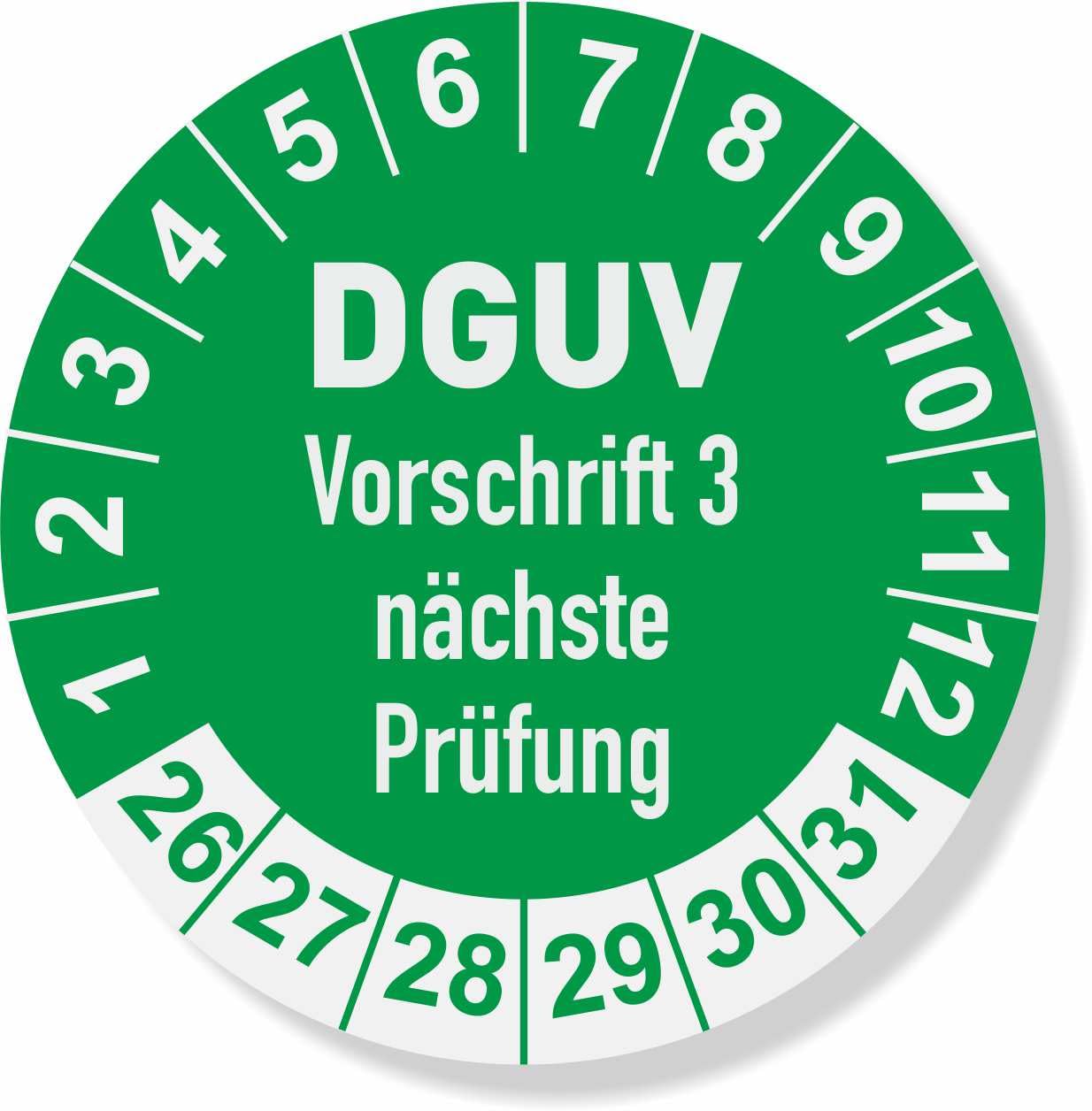 DGUV 3 Prüfplaketten 2026 Ø 30 mm: mehrjährig - 250 Stück - aus hochwertiger Haftfolie - Staffelpreise für Businesskunden ab 3, 6, 11 VE