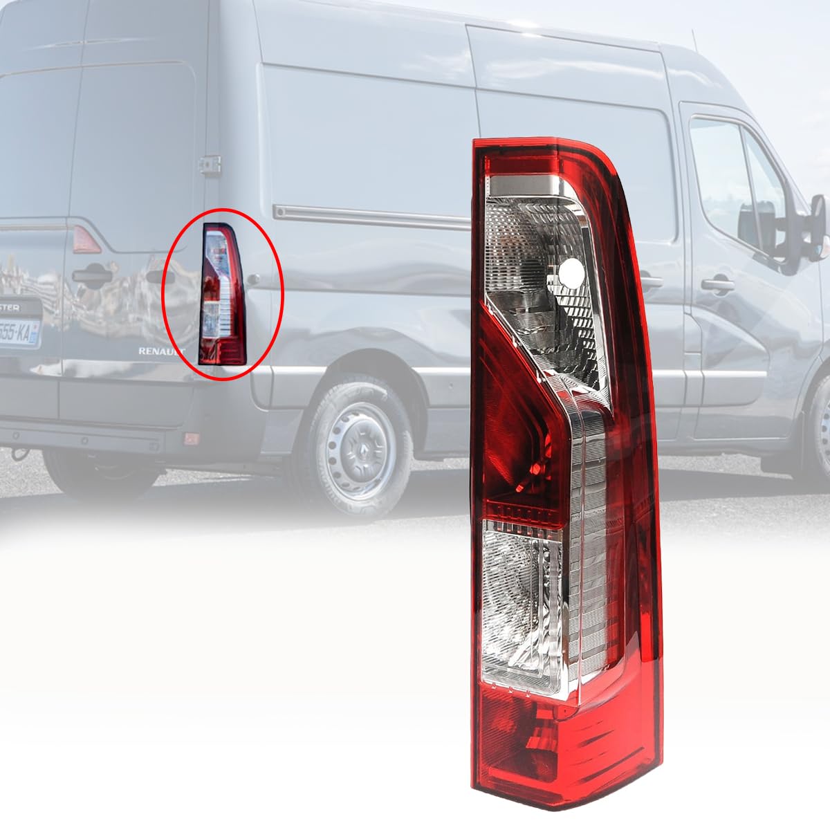 2x Feux Arrière Droit Gauche Compatible avec Renault Master 3 2010-2024 Opel Movano 2010-2021 Nissan Interstar NV400 2010-2024 Vauxhall Movano 2010-2021 E-Marque 265550023R 265500023R