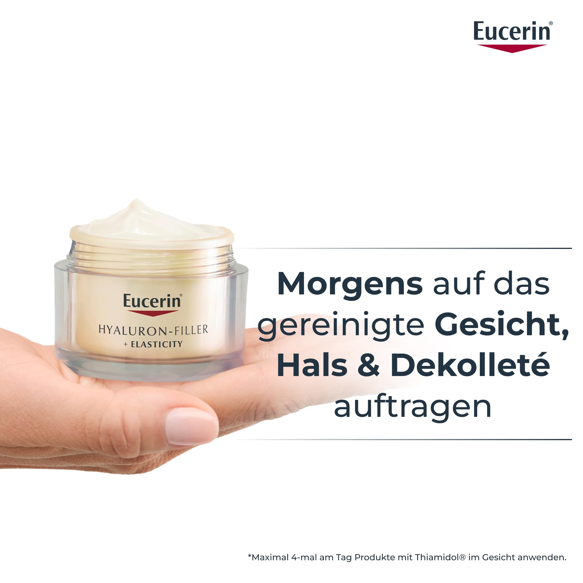 Eucerin Hyaluron-Filler + Elasticity Tagespflege LSF 30 Nachfüllkapsel 50 ml, Gesichtscreme fördert die Hautelastizität, reduziert Falten und Flecken, Anti Aging Creme mit Hyaluronsäure und Thiamidol