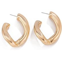 Chunky Chain Earrings for Women Irregular Modern Geometric Aesthetics Dangle Drop Earrings Minimalist Statement Jewelry Gift