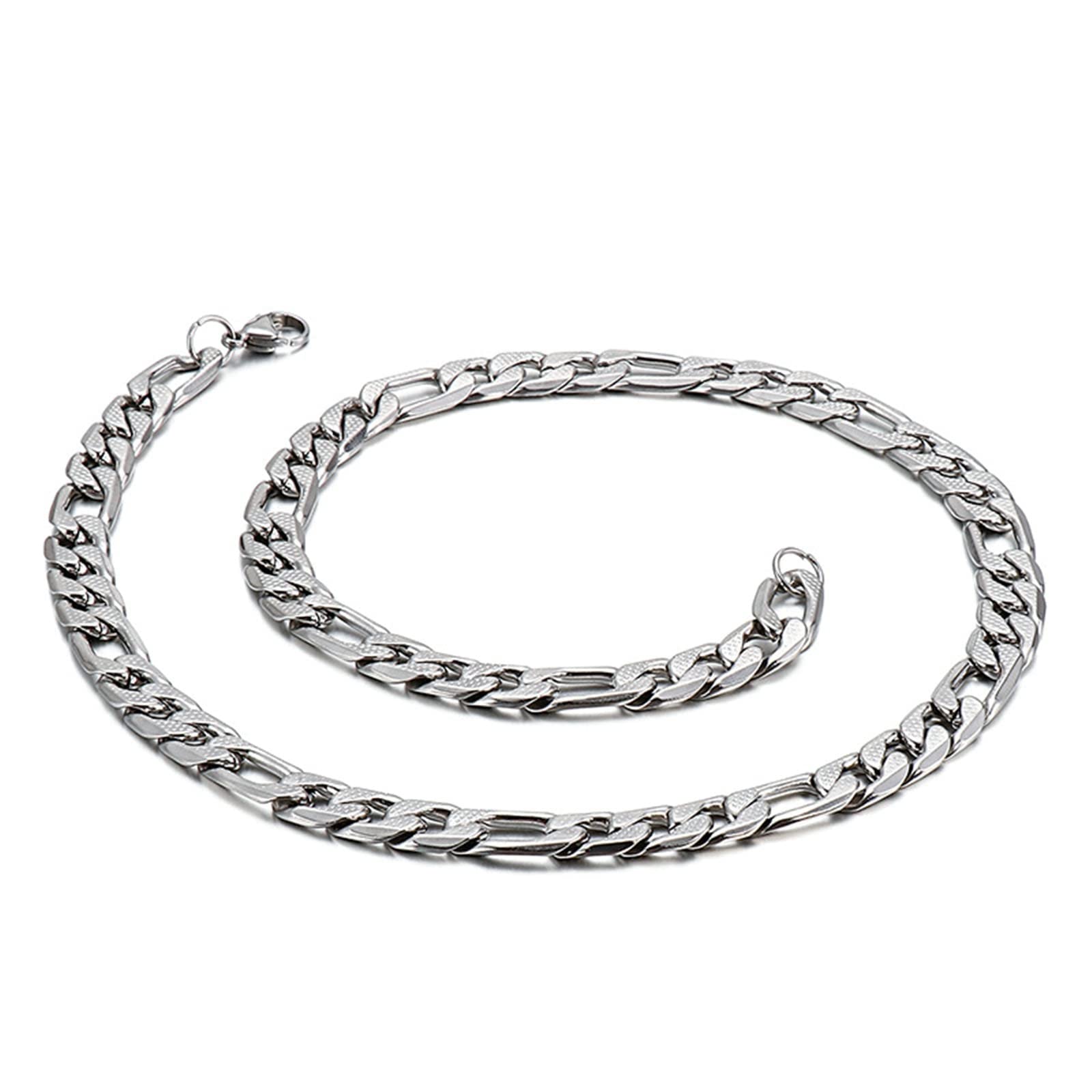 Chaine Figaro silver de 7.5mm de largeur, l'excellence de la maille - 8