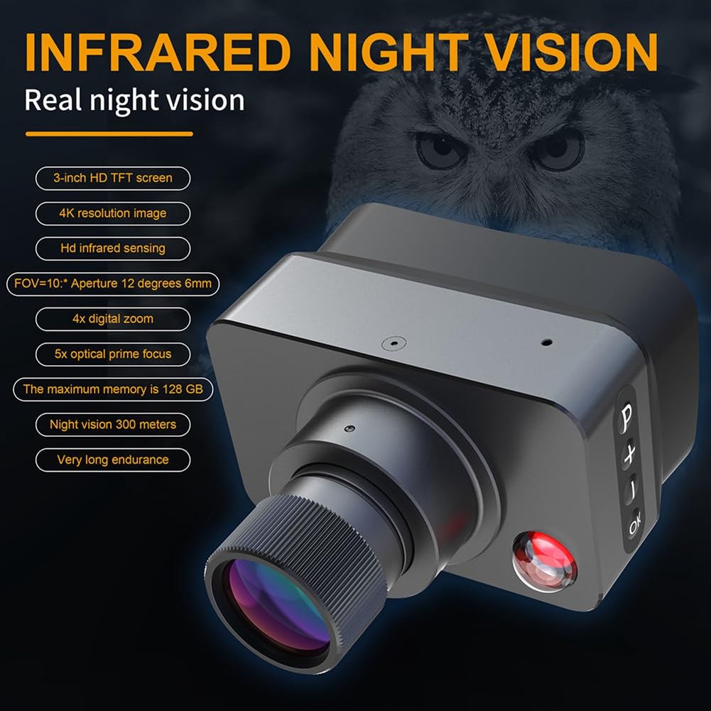 Telescopio de Visión, Monocular de Visión IR850, Grabación de Video 4K y de Fotografías con Tarjeta de 32 GB.