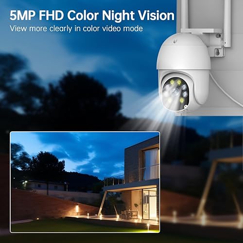 Miniatura 2 de Cámara de seguridad 3K de 5MP para exteriores y cámara de doble lente para interiores, inalámbrica, cámara PTZ de 360 para patio, garaje, bebé,