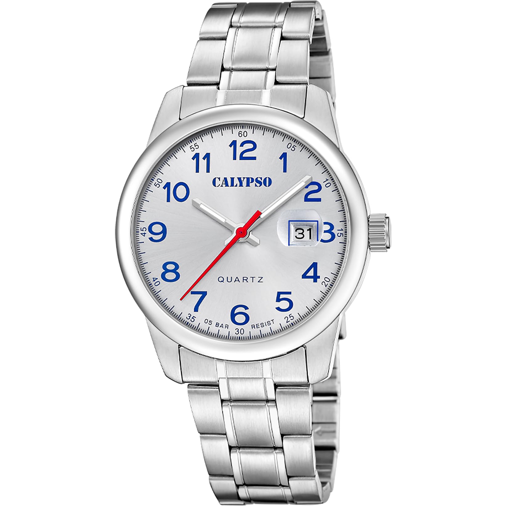 Calypso Herrenuhr Analog aus Edelstahl 316l Silberfarben