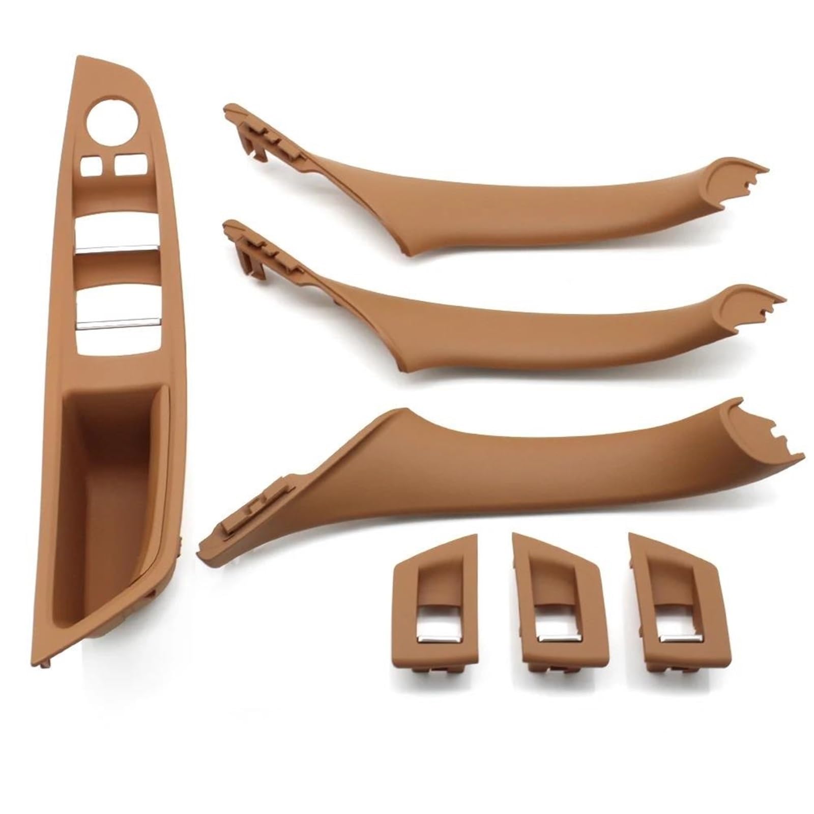 NOHEEU Left Drive LHD Car Interior Door Handle Pull 7PCS Set for BMW 5 Series F10 F18 523 525 528(Model A Champaane9)