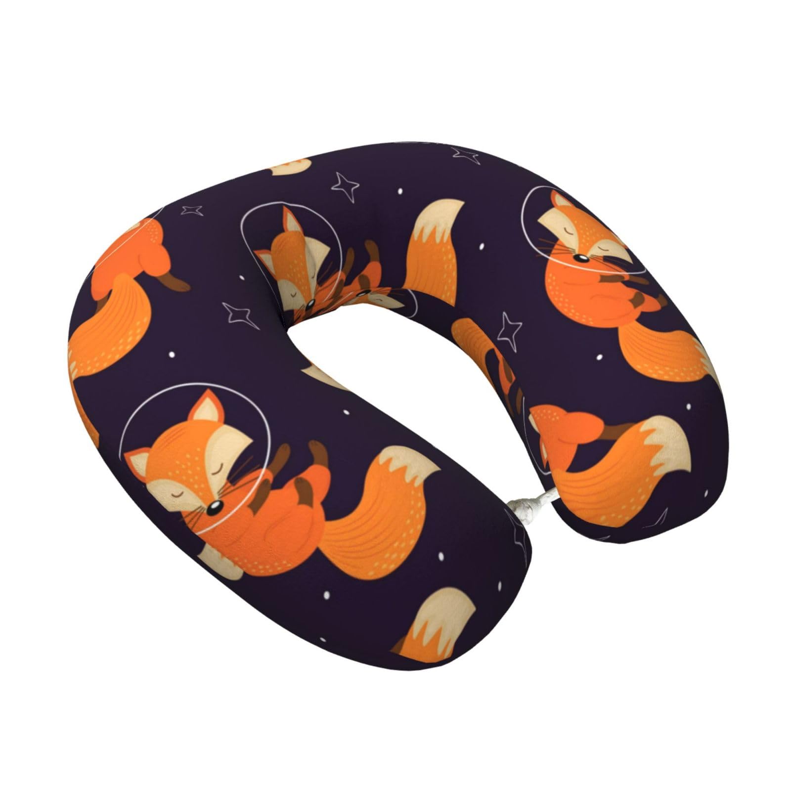 LKYMOH Elegant Happy Funny Fox, Travel Neck Pillow U-Shaped Memory Neck Support Soft Comfortable With Washable Cover For Airplane Car Traveling and Office