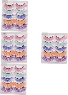 Mipcase 20 Pares De Cílios Postiços Coloridos Cosplay Cílios Postiços Curtos Cílios Postiços Olhos De Gato Cílios Postiços Dramáticos Cílios Postiços Cílios Postiços Naturais Imitação