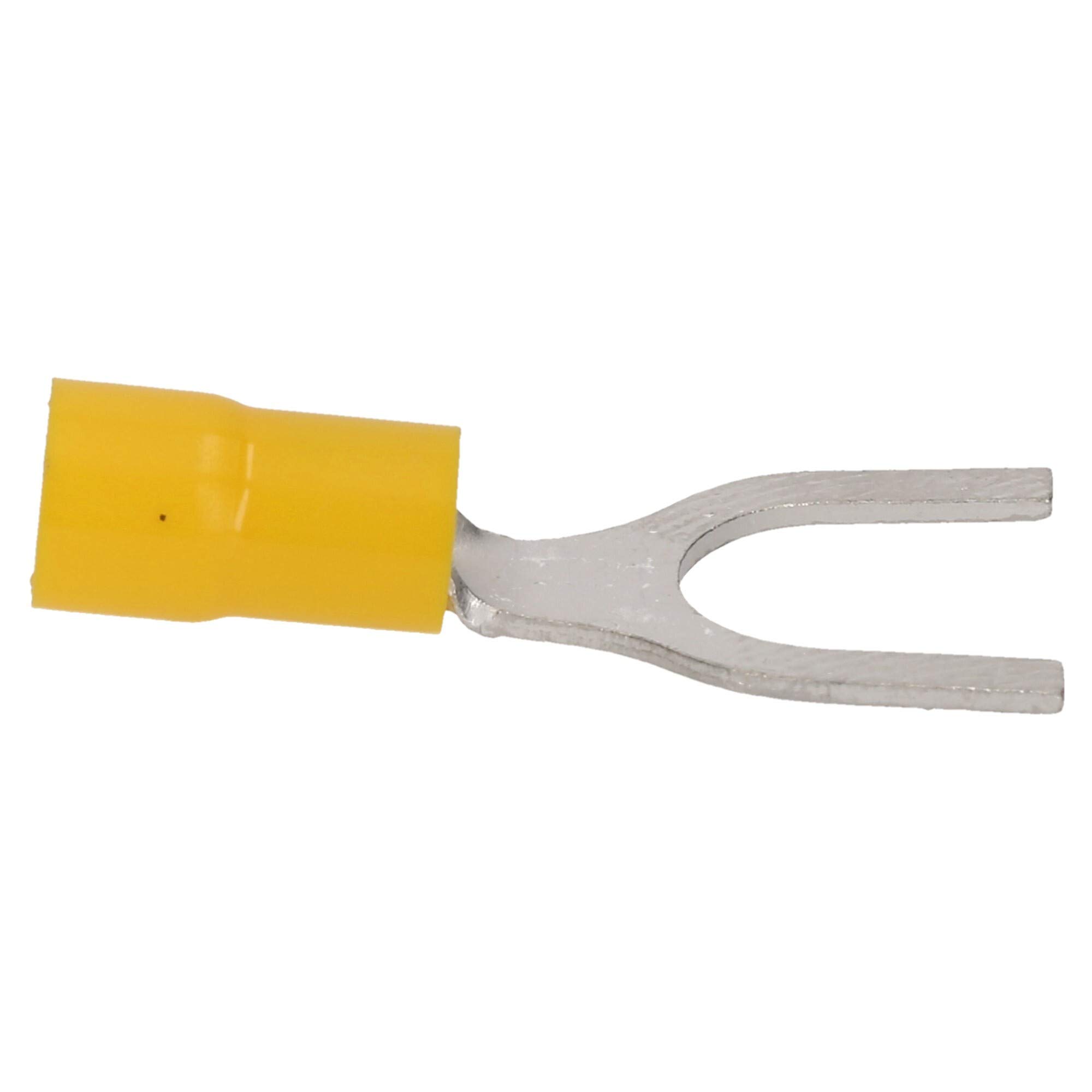 Cembre GF-U10 Lot de 100 Cosses à Fourche Isolées M10 Jaune en Cuivre Étamé