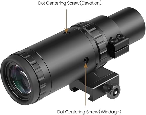 Miniatura 4 de Feyachi M37 1.5X - Lupa de punto rojo 5X ajuste de enfoque Lupa óptica con montaje abatible a lateral, negro