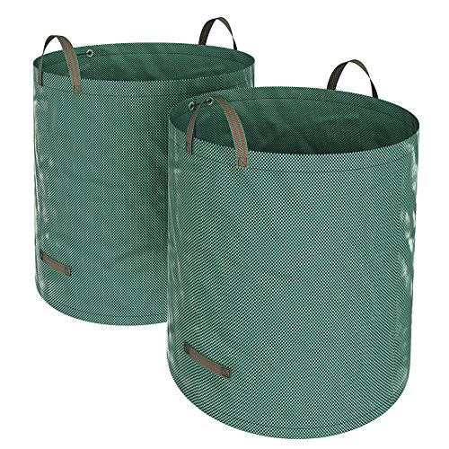 Preisvergleich Produktbild SONGMICS 2er Set Gartensack, 500 L Gartenabfallsack, Abfallsack für Gartenabfälle, Faltbar, Grün, GTS500GN
