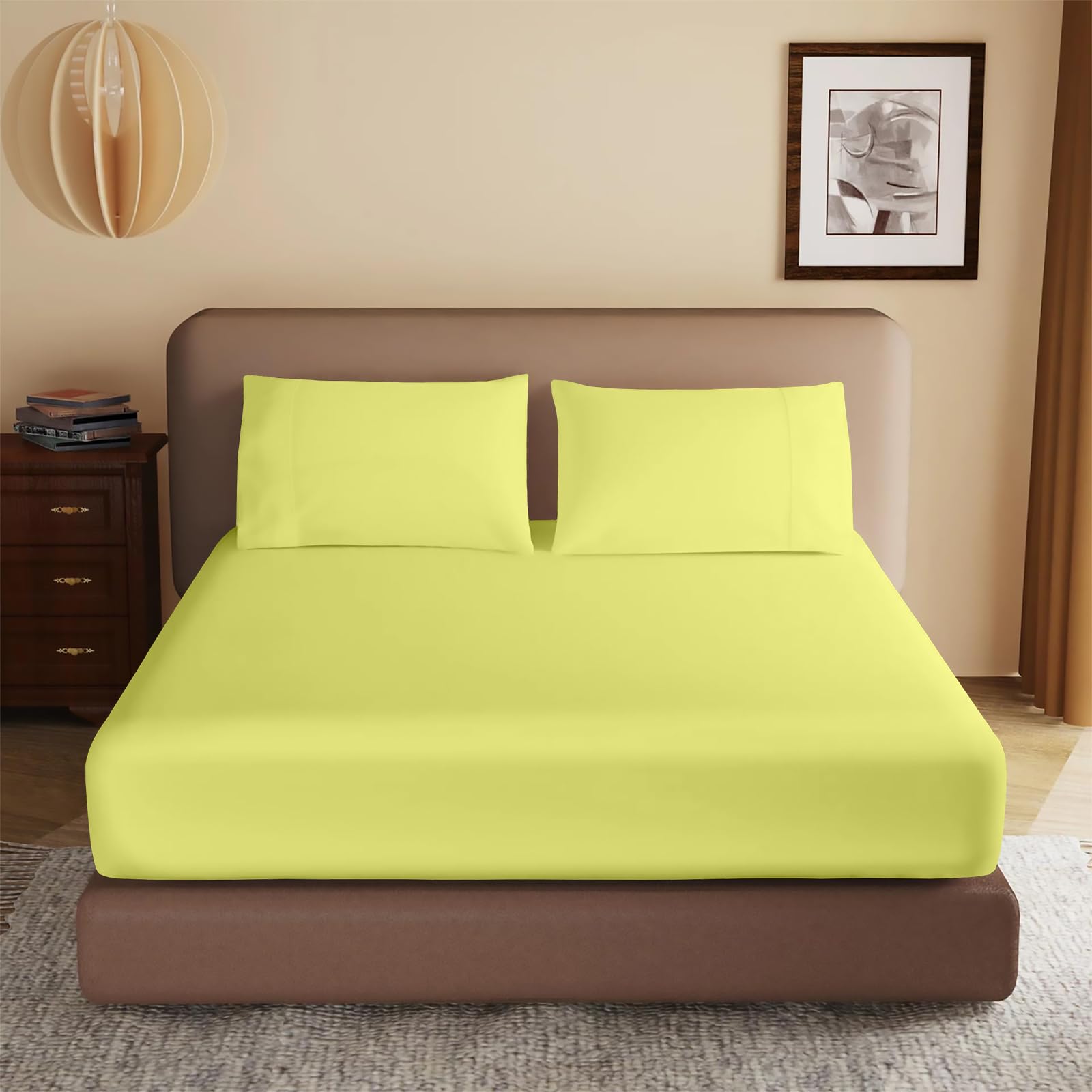 EverSoft Bedding 100% Egyptian Cotton Single Size Fitted Sheet, 40cm Extra Deep Single Fitted Sheet, 400 Thread Count Machine washable Luxury Single Bed Sheets