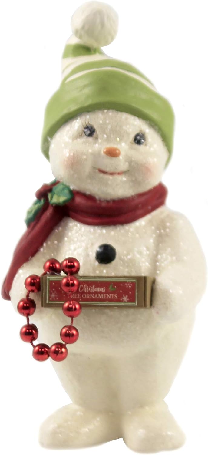 Christmas Deck The Halls Snowman, 5.75", Polyresin, Box of Ornaments, Collectible Figurines, Td9079