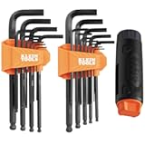 Klein Tools BLS22H Long Ball-End T-Handle Hex Key Wrench Set&comma; 22-Key SAE and Metric&comma; 1&sol;16-Inch to 3&sol;8-Inch&comma; 1&period;5 to 10 mm