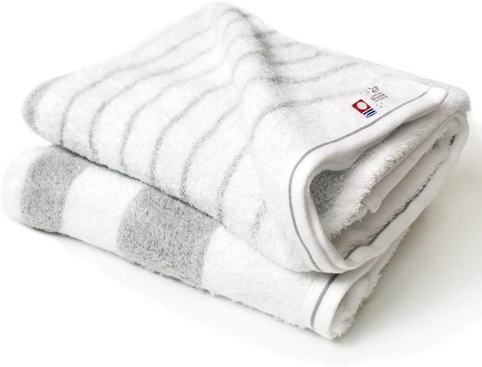 Japanese Imabari Bath Towel 2 pcs set Cotton 100 125 x 65cm Gray Made in JAPAN