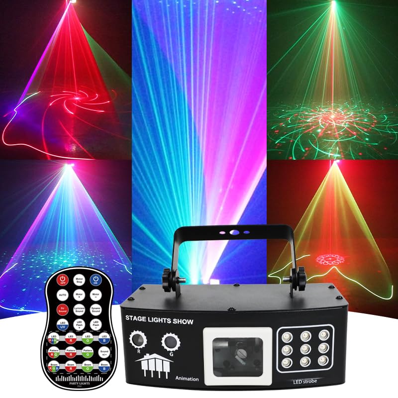 Lampe Disco DMX 512 Avec Télécommande Et Activation Vocale - Effets RGB, Stroboscope - Pour Fête, Mariage, Club, Halloween - 7
