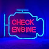 Garage Decor Neon Light, Check Engine Neon Sign for Wall Decor Car Repair Shop Party Man Cave Bar, Garage Neon Sign, Neon Lights for Wall Decor Garage(Blue)