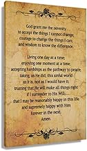 Serenity Prayer Poster Decorations for Bedroom Paintings Canvas Kitchen Prints Picture Artwork for Home Walls Decorative Artwork Giclee Modern Canvas Printing Pictures Vintage Poster Bathroom Photos (12x18inch(30x45cm),Framed)
