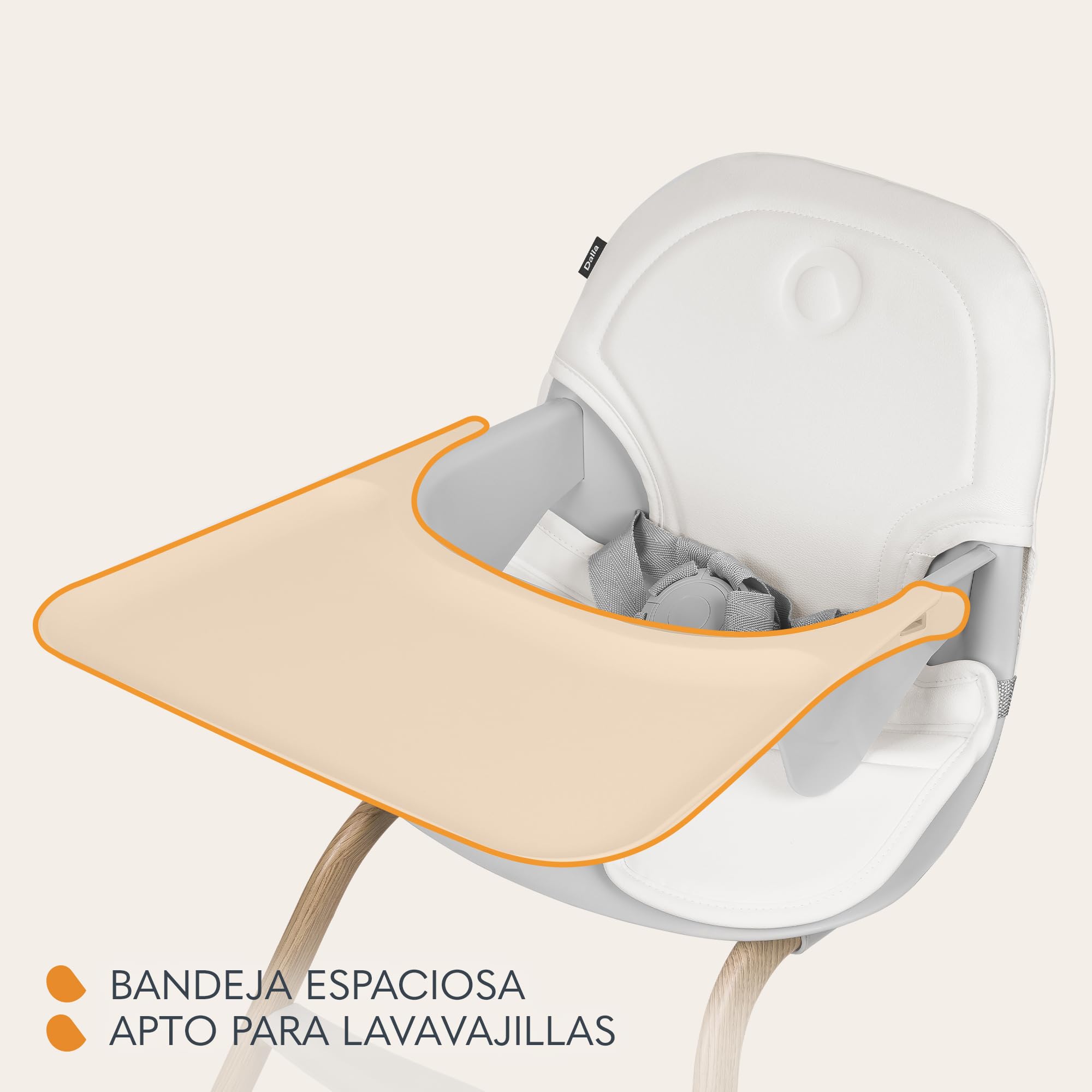 LIONELO DALIA 2 en 1 Trona para bebe de 6 a 36 meses 15 kg, Silla baja para niños mayores de hasta 60 kg, Arnés de 5 puntos, 2 Reposapiés, Bandeja, Crece con el niño (Natural) | De 6 a 36 meses 15 kg, Silla Baja para Niños Mayores de hasta 60 kg, Bandeja,