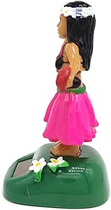 Figurine Solaire, Danseuse Hawaienne Voiture Qui Bouge, Vahine Voiture