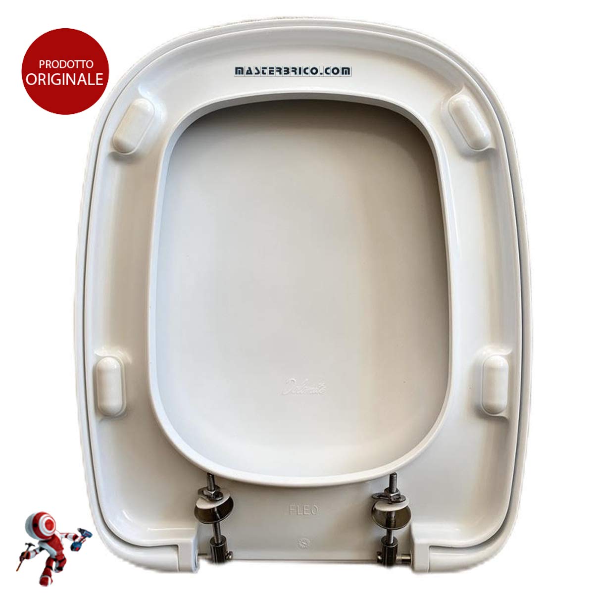 Copriwater Dolomite Fleo ORIGINALE in termoindurente cerniere inox codice J105100 colore bianco