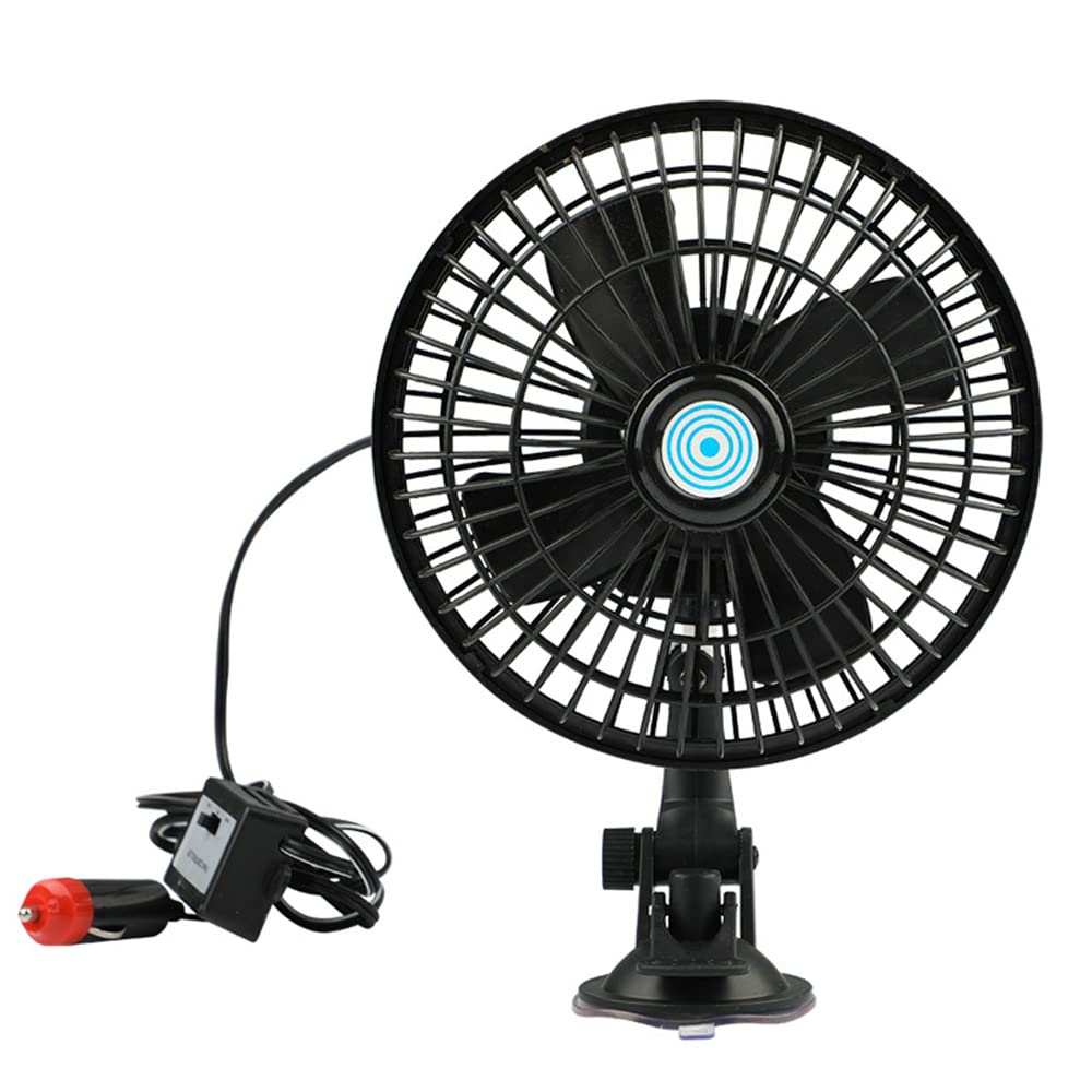 Cooling Fan with 2 Speed Switch, Black Metal Fan, Car Fan, Use for Auto, Truck, RV, Car, Boat and Buses(12V/24V)