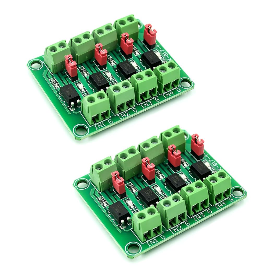 Hailege 2pcs PC817 4-Kanal-Optokoppler-Isolationsmodul 817 Spannungsisolations-Spannungswandlermodul 3,6-30 V fotoelektrisch isoliertes Modul (2/4/8 Kanal optional)